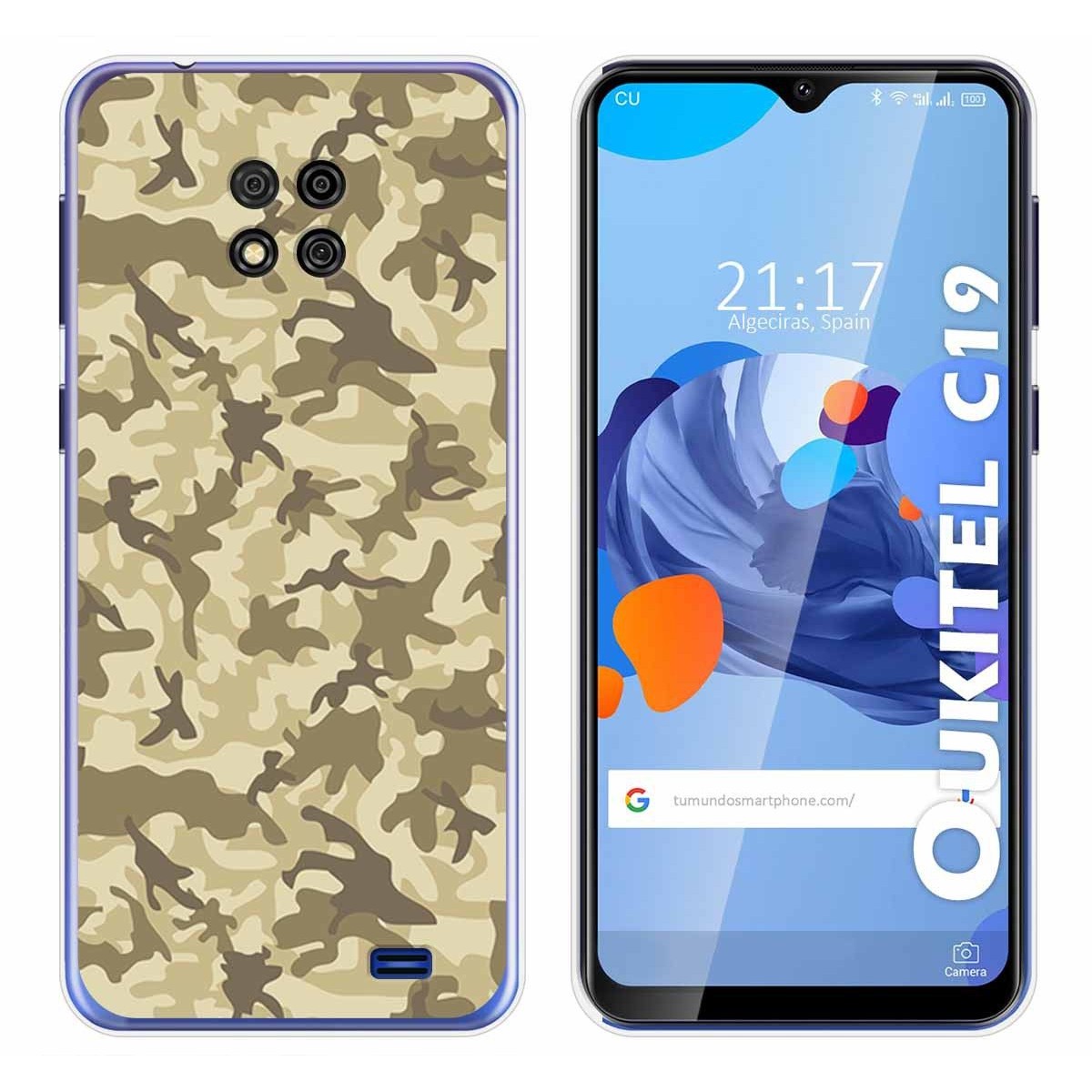 Funda Gel Tpu para Oukitel C19 diseño Sand Camuflaje Dibujos