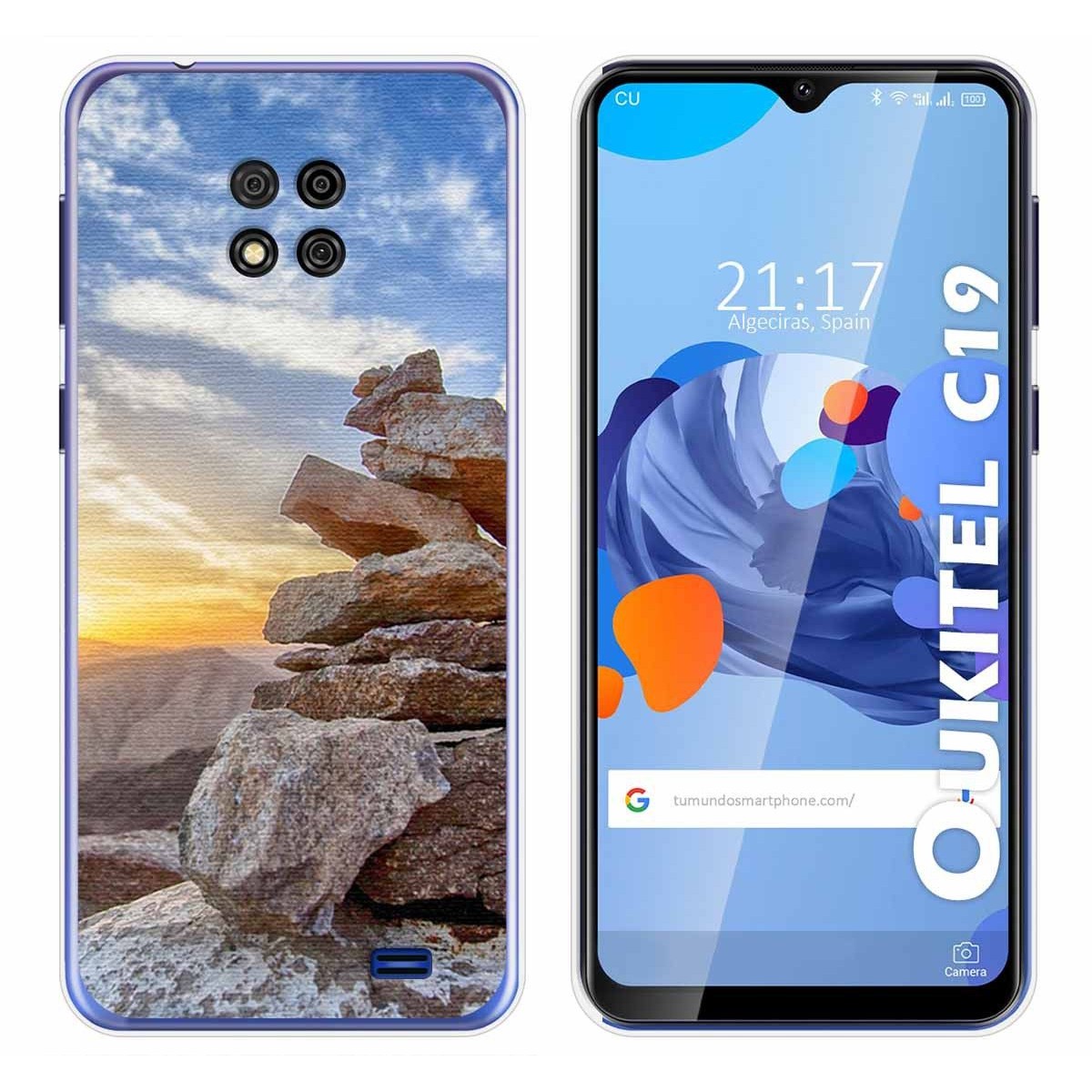 Funda Gel Tpu para Oukitel C19 diseño Sunset Dibujos