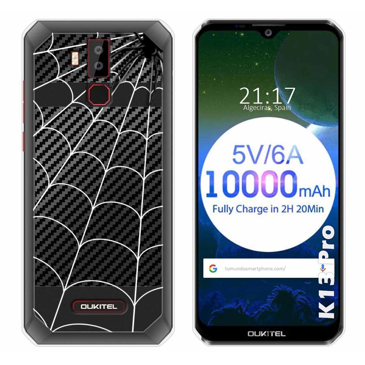 Funda Gel Transparente para Oukitel K13 Pro diseño Araña Dibujos