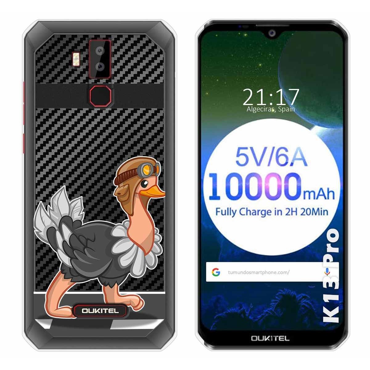 Funda Gel Transparente para Oukitel K13 Pro diseño Avestruz Dibujos