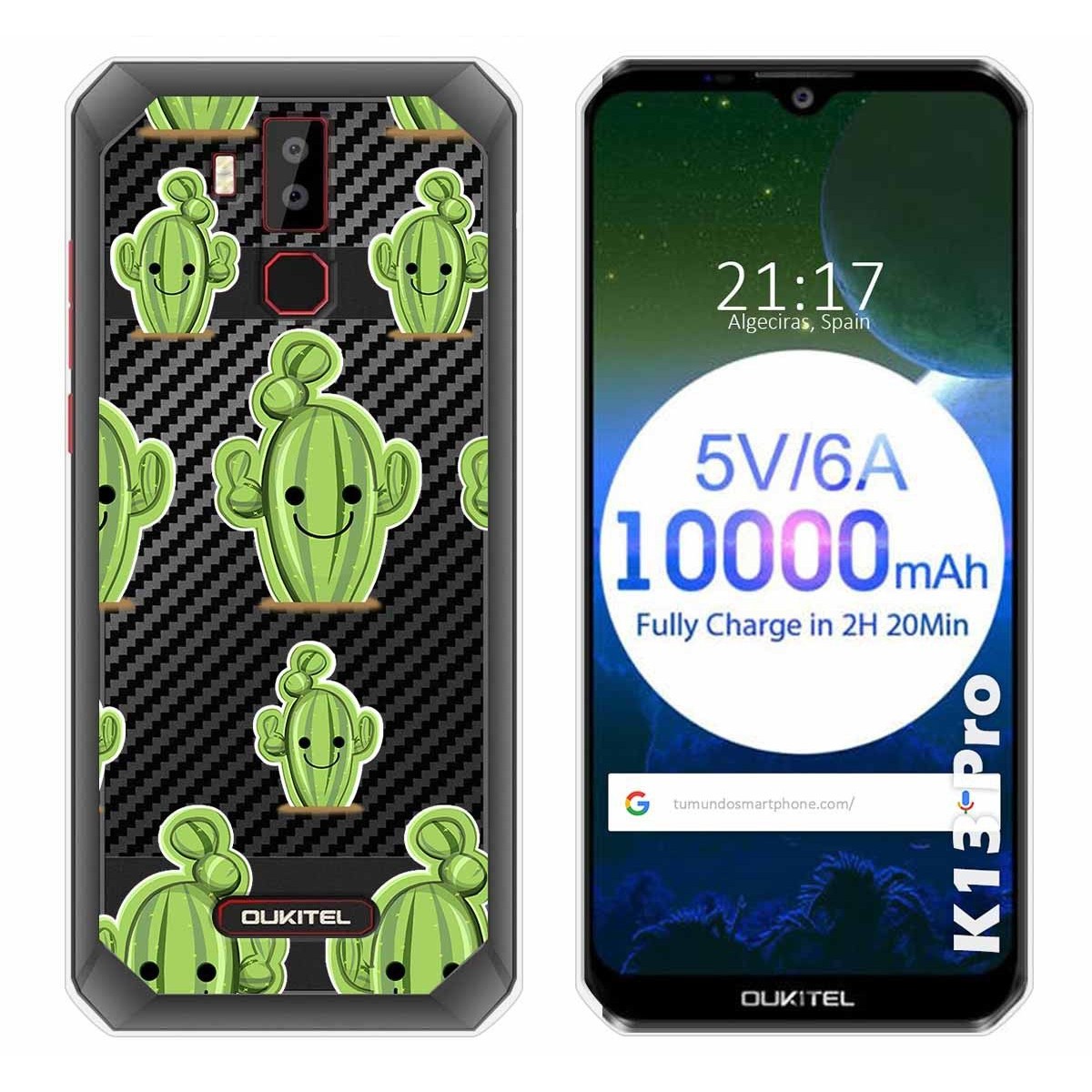 Funda Gel Transparente para Oukitel K13 Pro diseño Cactus Dibujos