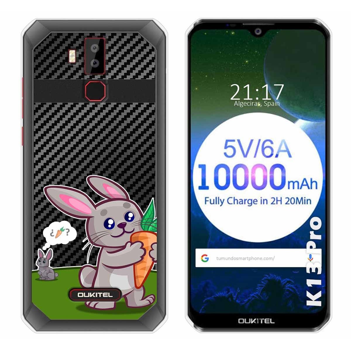 Funda Gel Transparente para Oukitel K13 Pro diseño Conejo Dibujos