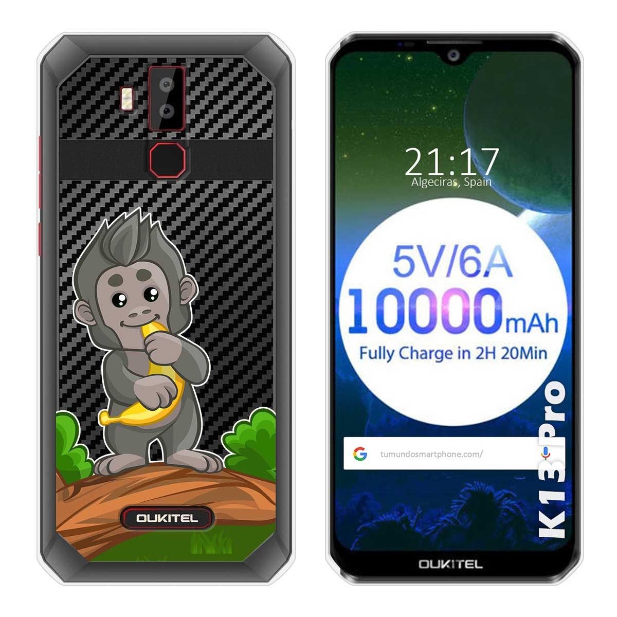 Funda Gel Transparente para Oukitel K13 Pro diseño Mono Dibujos