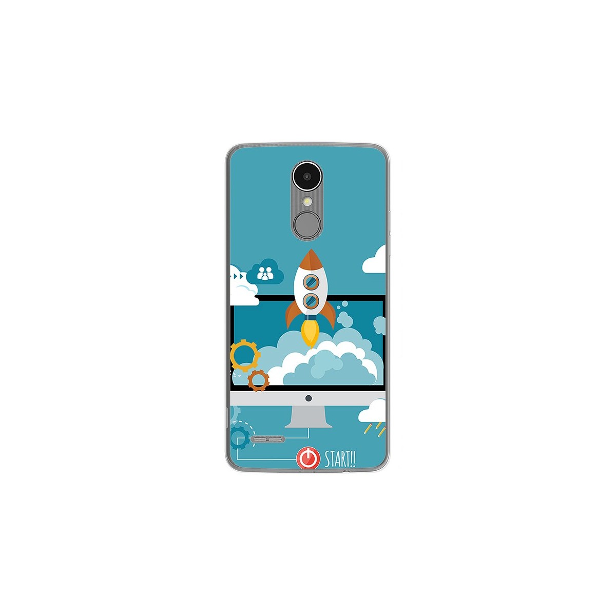 Funda Gel Tpu para Lg K4 2017 / K8 2017 Diseño Cohete Dibujos