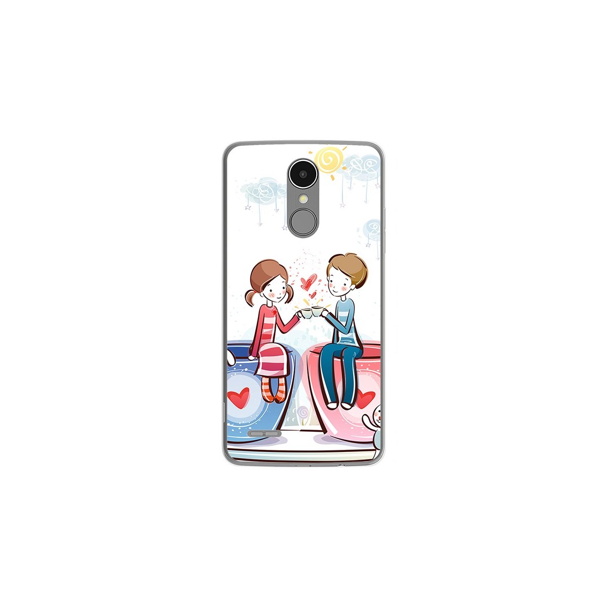 Funda Gel Tpu para Lg K4 2017 / K8 2017 Diseño Cafe Dibujos