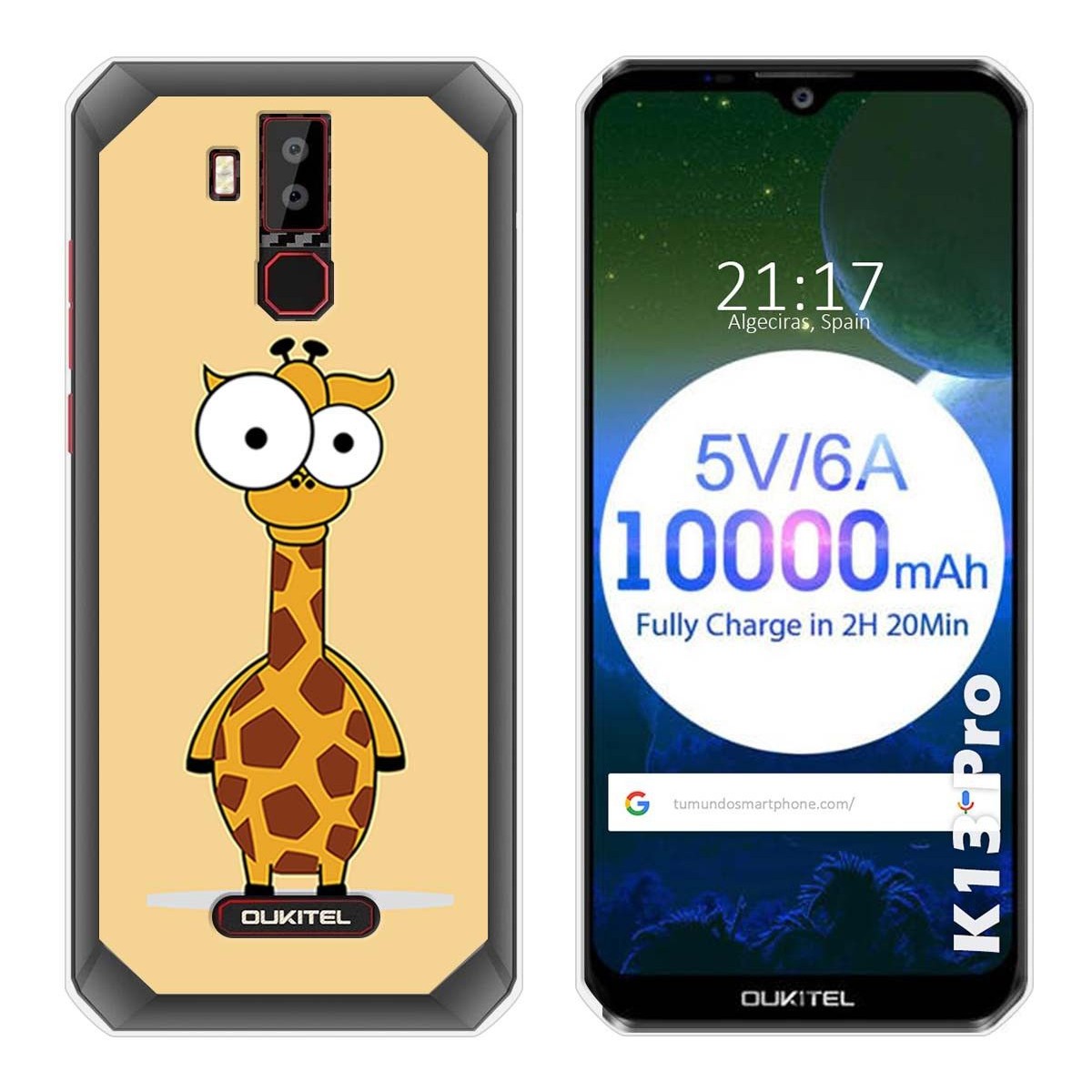 Funda Gel Tpu para Oukitel K13 Pro diseño Jirafa Dibujos