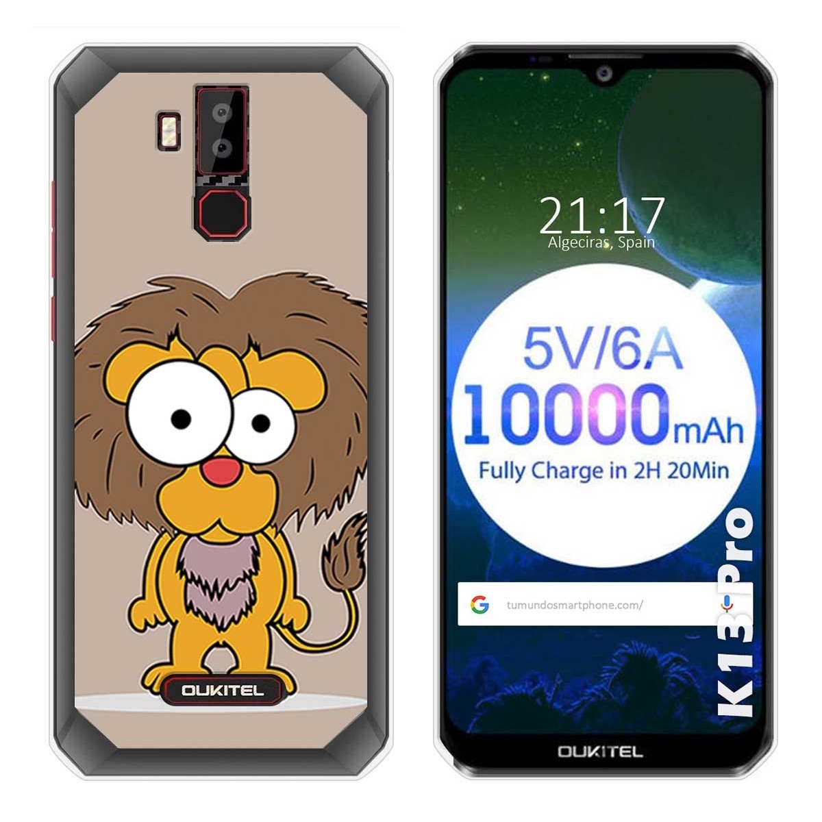 Funda Gel Tpu para Oukitel K13 Pro diseño Leon Dibujos