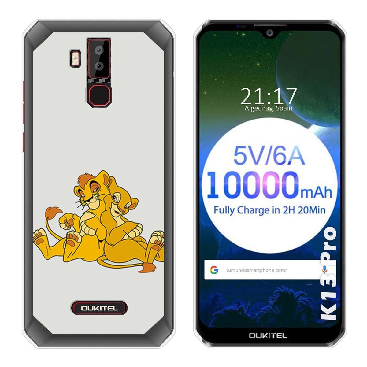 Funda Gel Tpu para Oukitel K13 Pro diseño Leones Dibujos