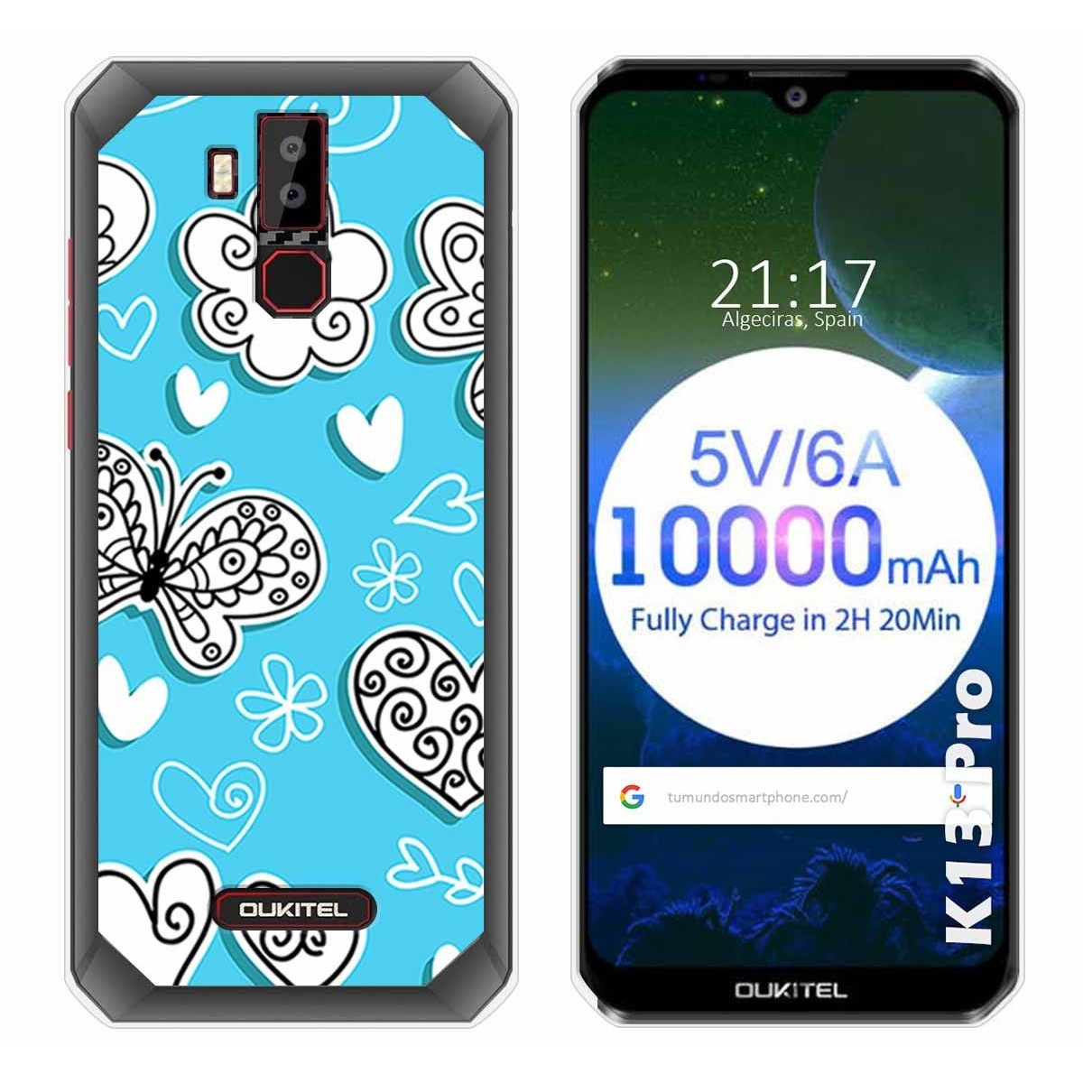 Funda Gel Tpu para Oukitel K13 Pro diseño Mariposas Dibujos