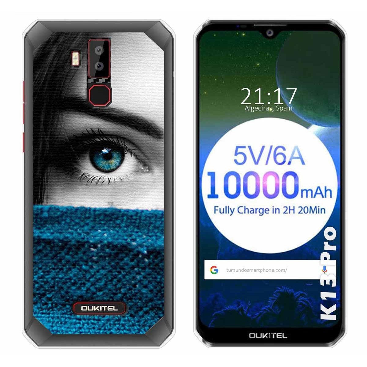 Funda Gel Tpu para Oukitel K13 Pro diseño Ojo Dibujos