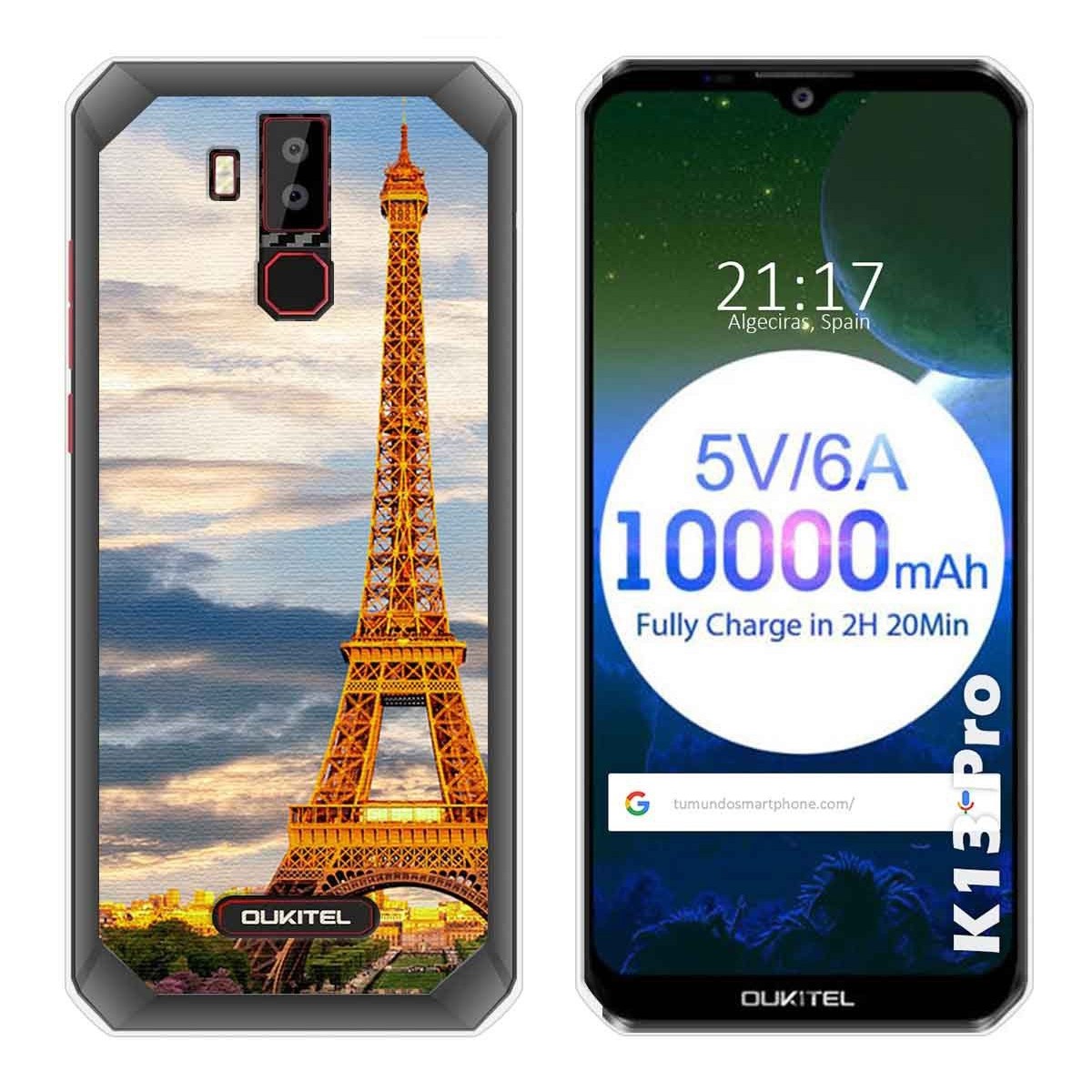 Funda Gel Tpu para Oukitel K13 Pro diseño Paris Dibujos