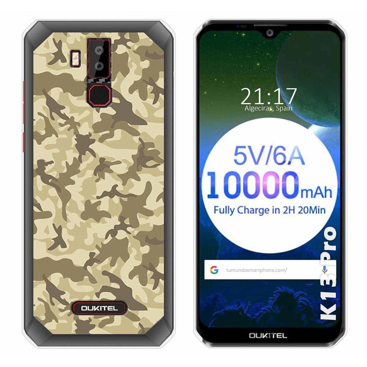 Funda Gel Tpu para Oukitel K13 Pro diseño Sand Camuflaje Dibujos