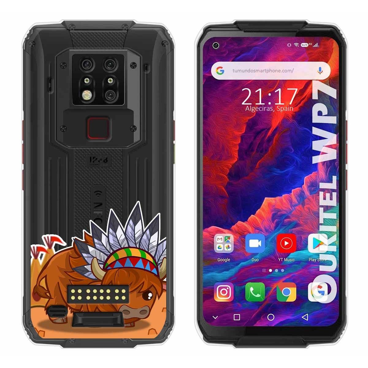 Funda Gel Transparente para Oukitel Wp7 diseño Bufalo Dibujos