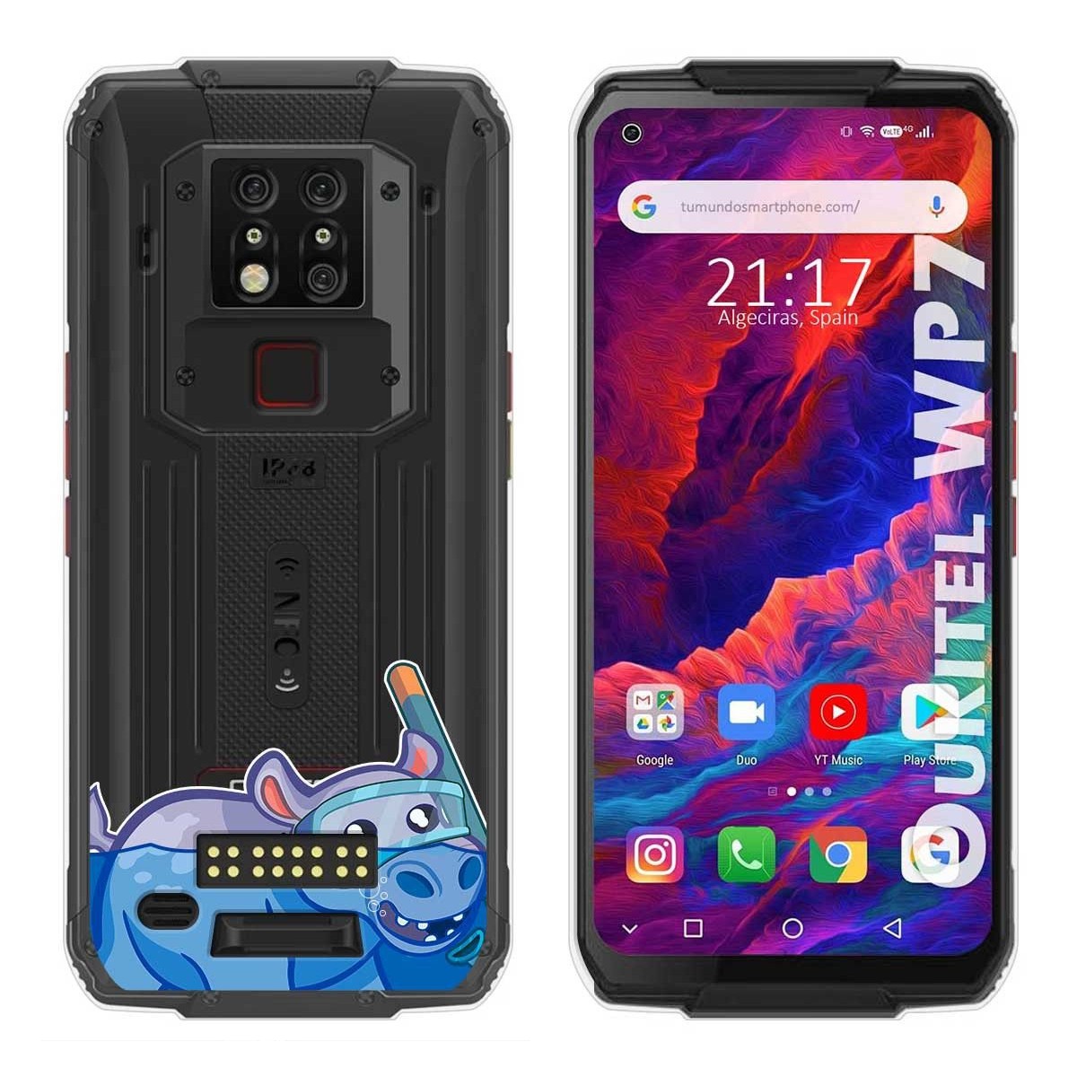 Funda Gel Transparente para Oukitel Wp7 diseño Hipo Dibujos