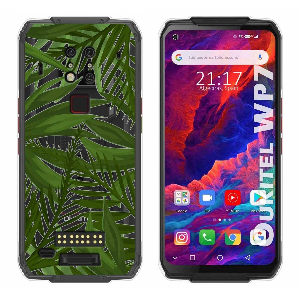 Funda Gel Transparente para Oukitel Wp7 diseño Jungla Dibujos