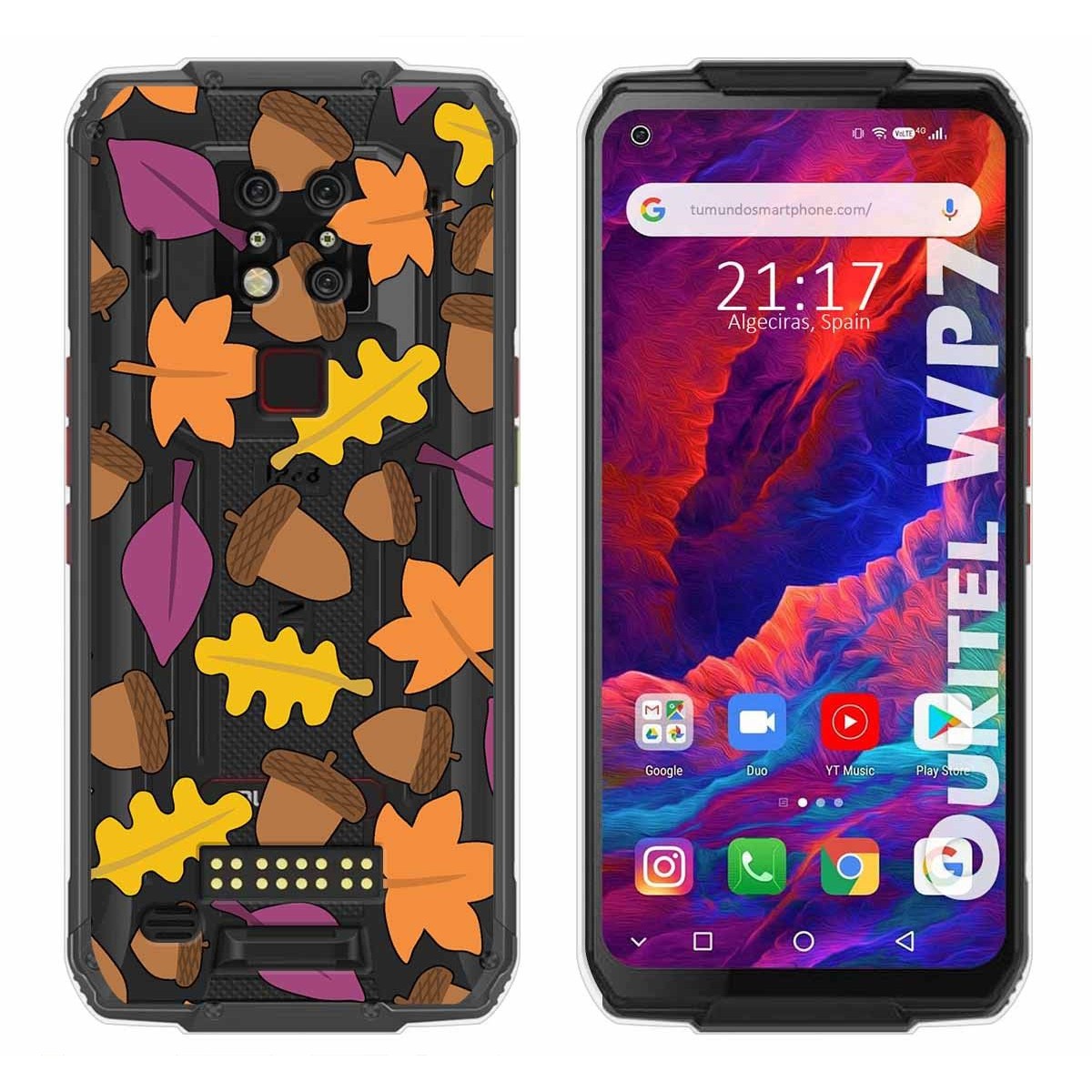 Funda Gel Transparente para Oukitel Wp7 diseño Otoño Dibujos