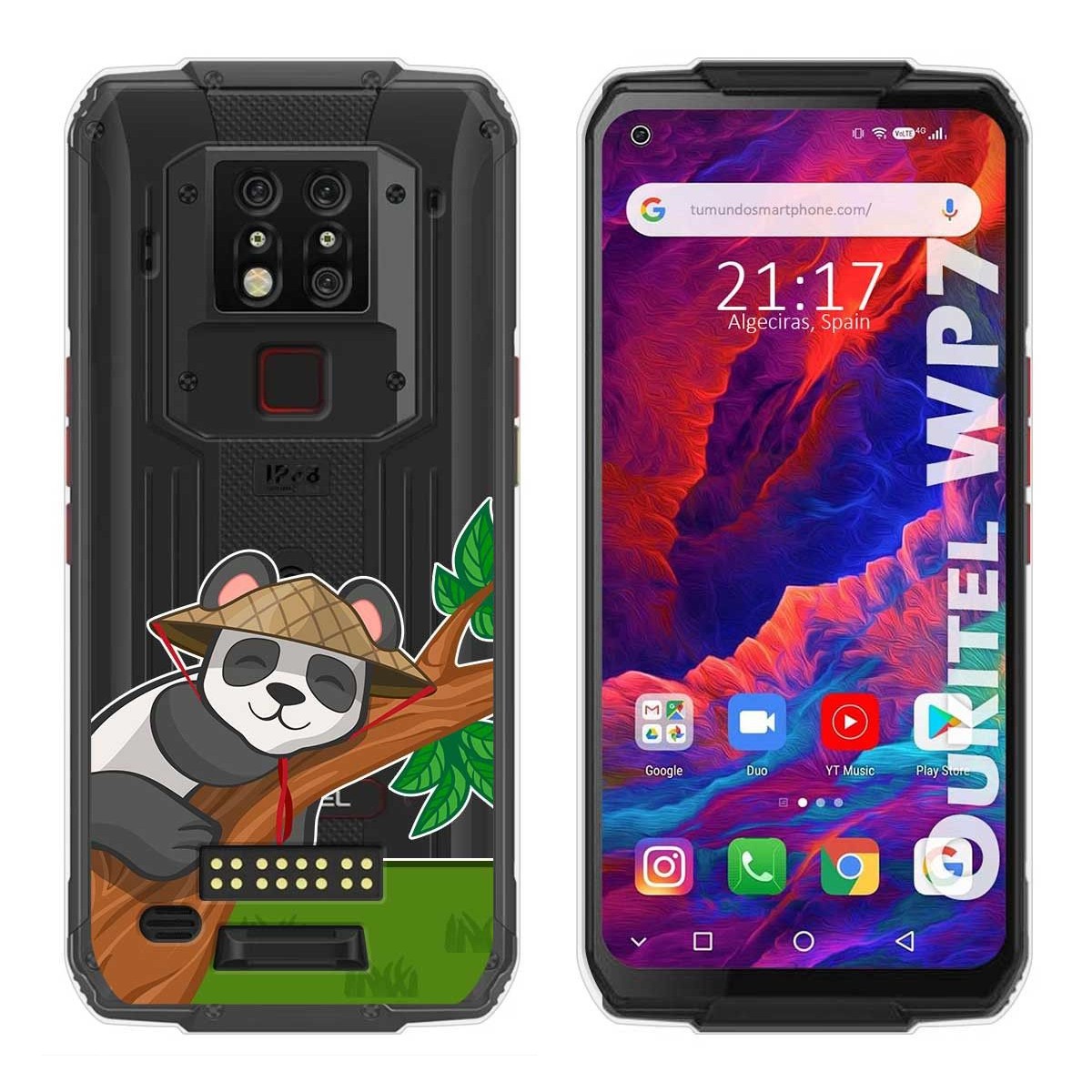 Funda Gel Transparente para Oukitel Wp7 diseño Panda Dibujos