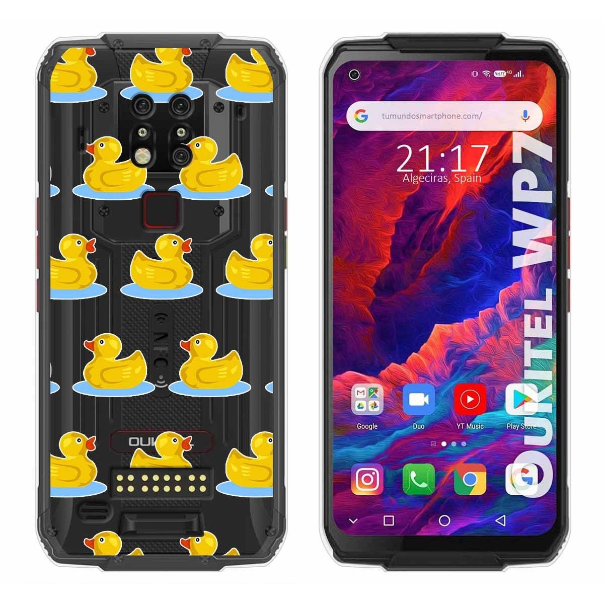 Funda Gel Transparente para Oukitel Wp7 diseño Pato Dibujos