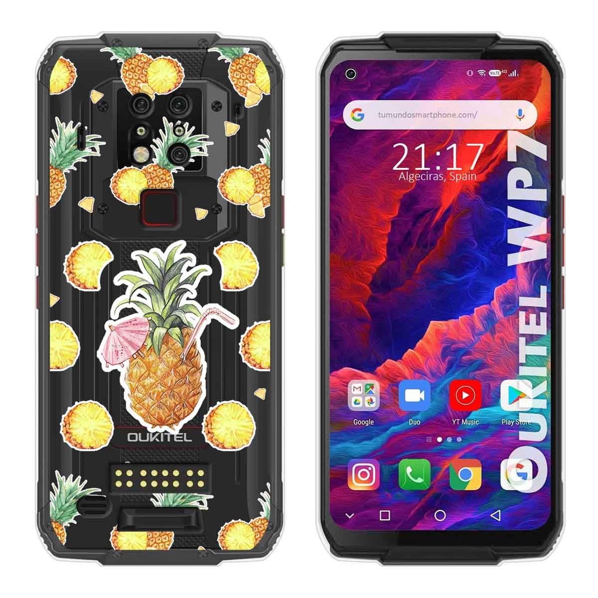 Funda Gel Transparente para Oukitel Wp7 diseño Piña Dibujos