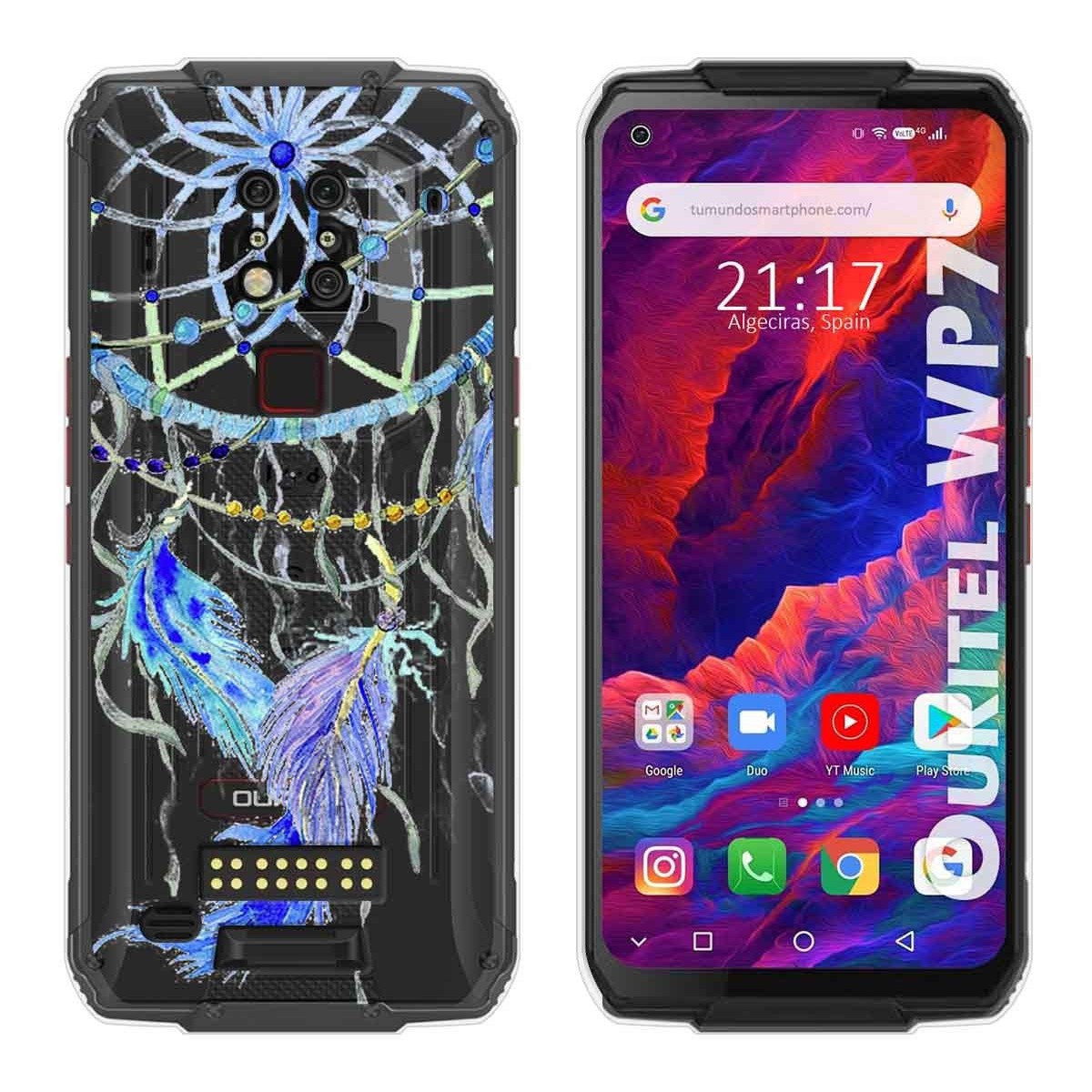 Funda Gel Transparente para Oukitel Wp7 diseño Plumas Dibujos