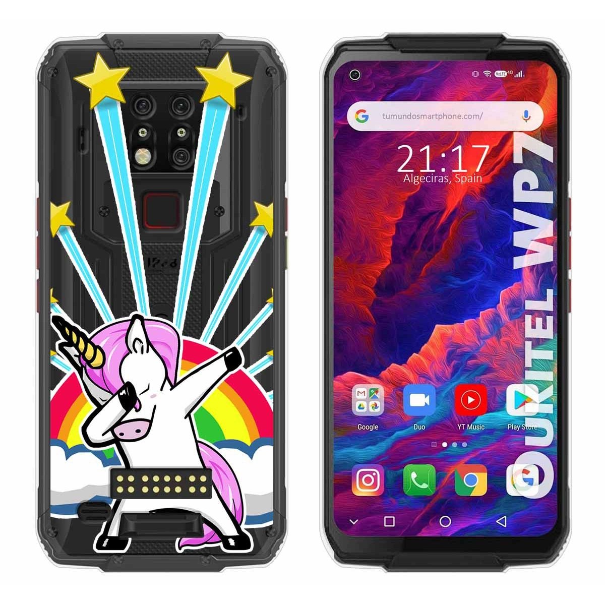 Funda Gel Transparente para Oukitel Wp7 diseño Unicornio Dibujos