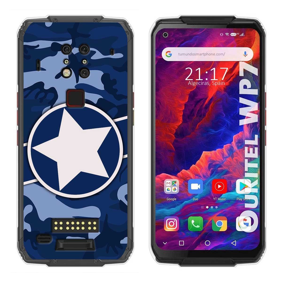 Funda Gel Tpu para Oukitel Wp7 diseño Camuflaje 03 Dibujos
