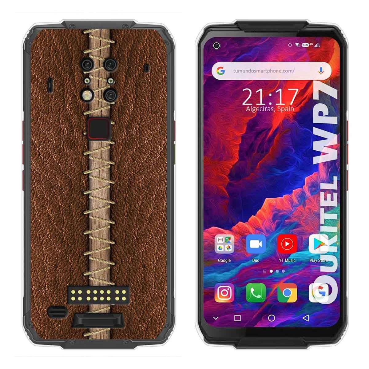 Funda Gel Tpu para Oukitel Wp7 diseño Cuero 01 Dibujos