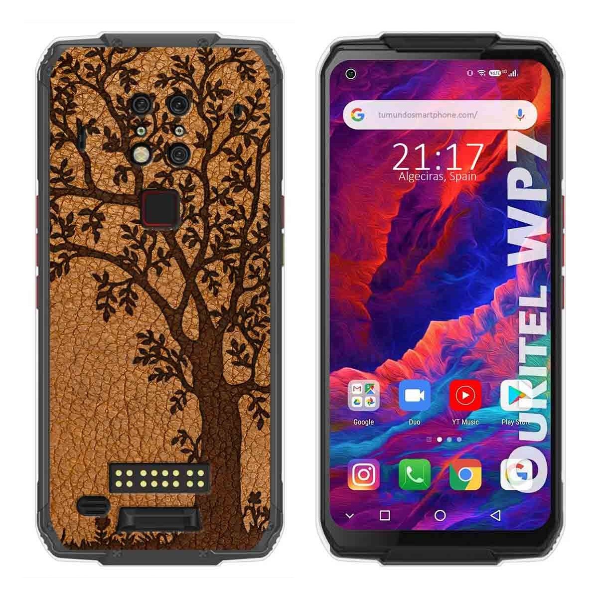 Funda Gel Tpu para Oukitel Wp7 diseño Cuero 03 Dibujos