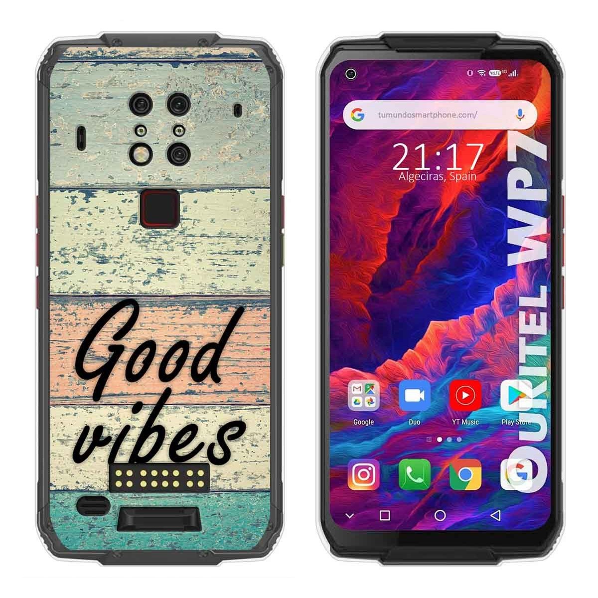 Funda Gel Tpu para Oukitel Wp7 diseño Madera 01 Dibujos