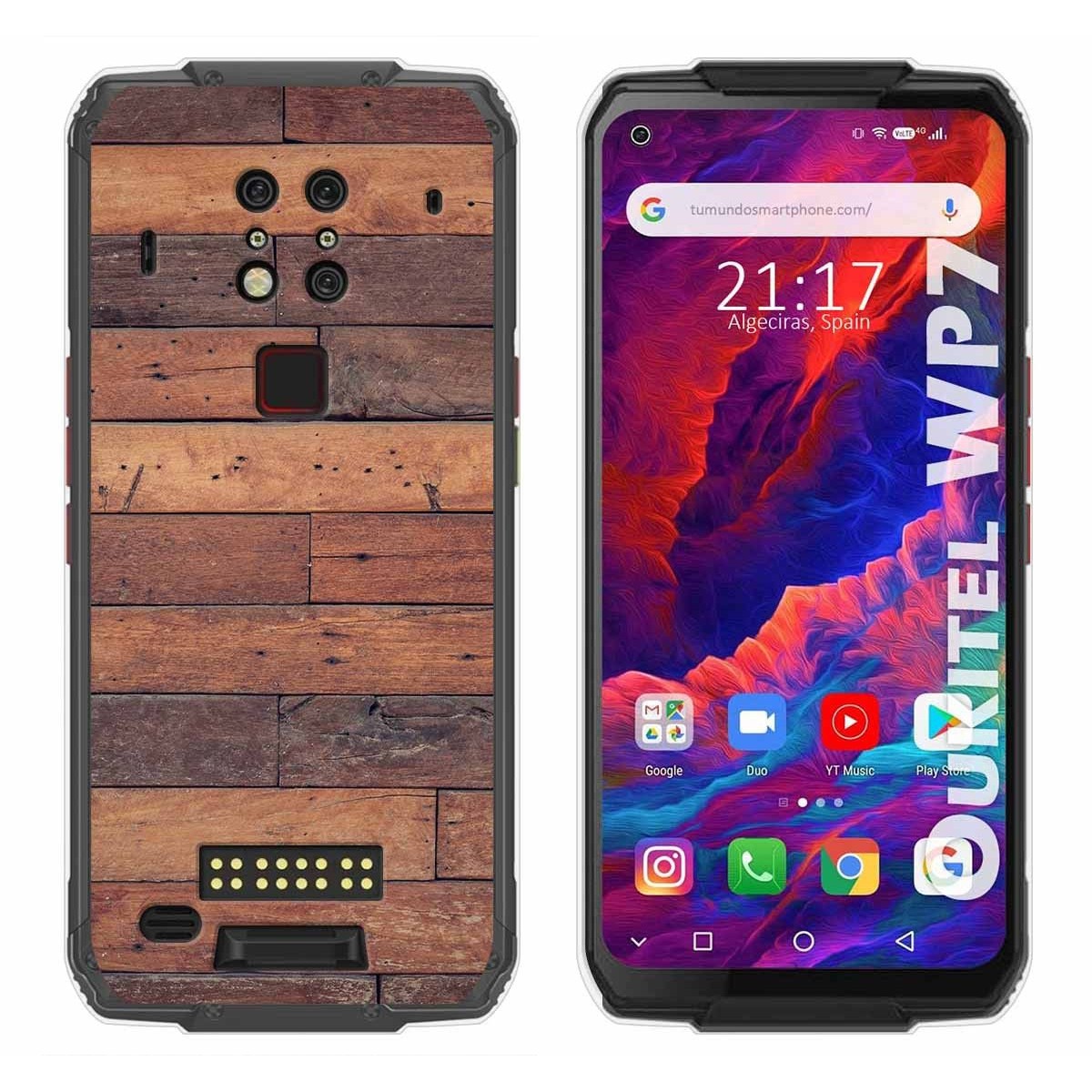 Funda Gel Tpu para Oukitel Wp7 diseño Madera 03 Dibujos