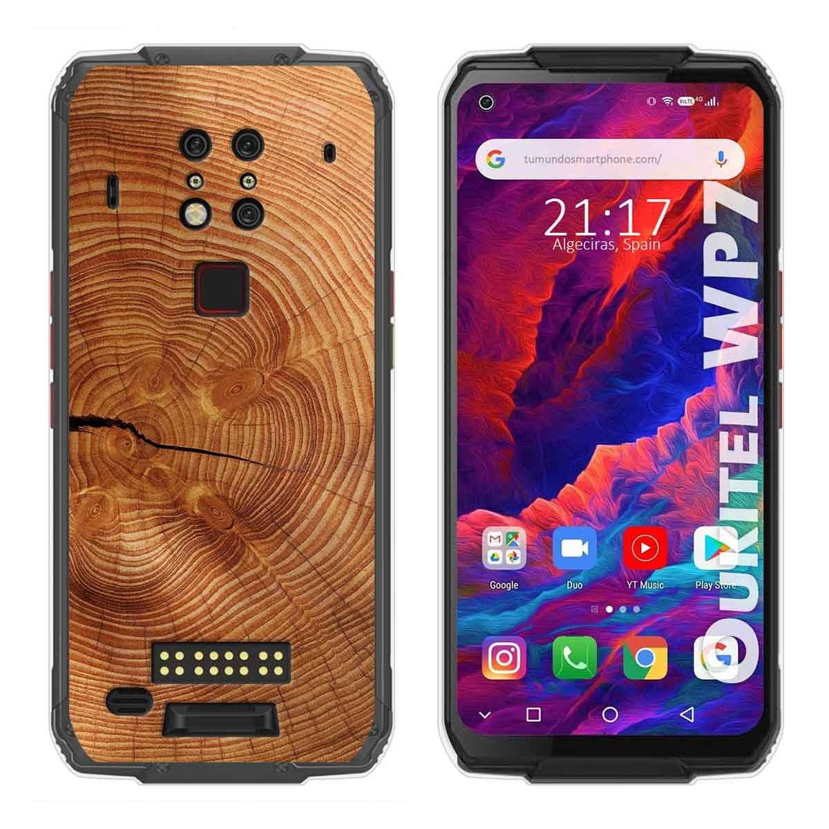 Funda Gel Tpu para Oukitel Wp7 diseño Madera 04 Dibujos