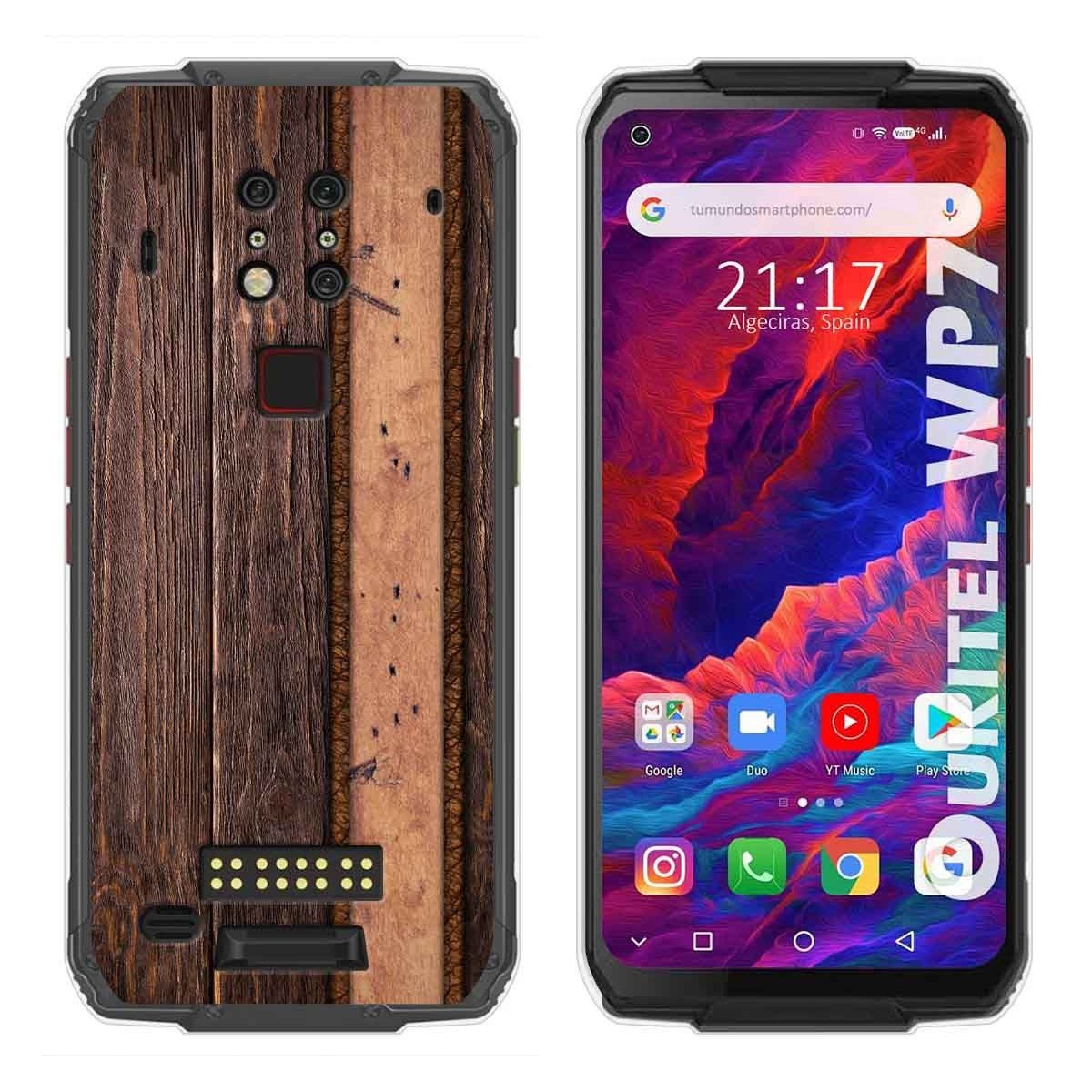 Funda Gel Tpu para Oukitel Wp7 diseño Madera 05 Dibujos