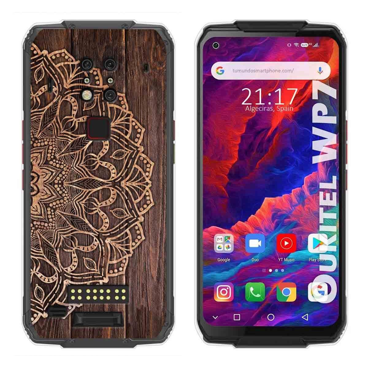 Funda Gel Tpu para Oukitel Wp7 diseño Madera 06 Dibujos