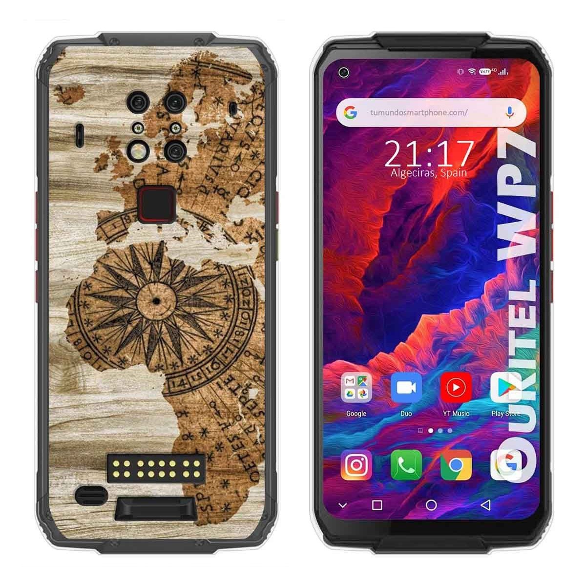 Funda Gel Tpu para Oukitel Wp7 diseño Madera 07 Dibujos