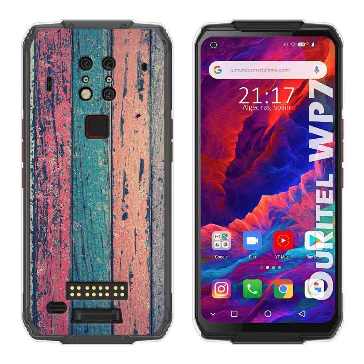 Funda Gel Tpu para Oukitel Wp7 diseño Madera 10 Dibujos