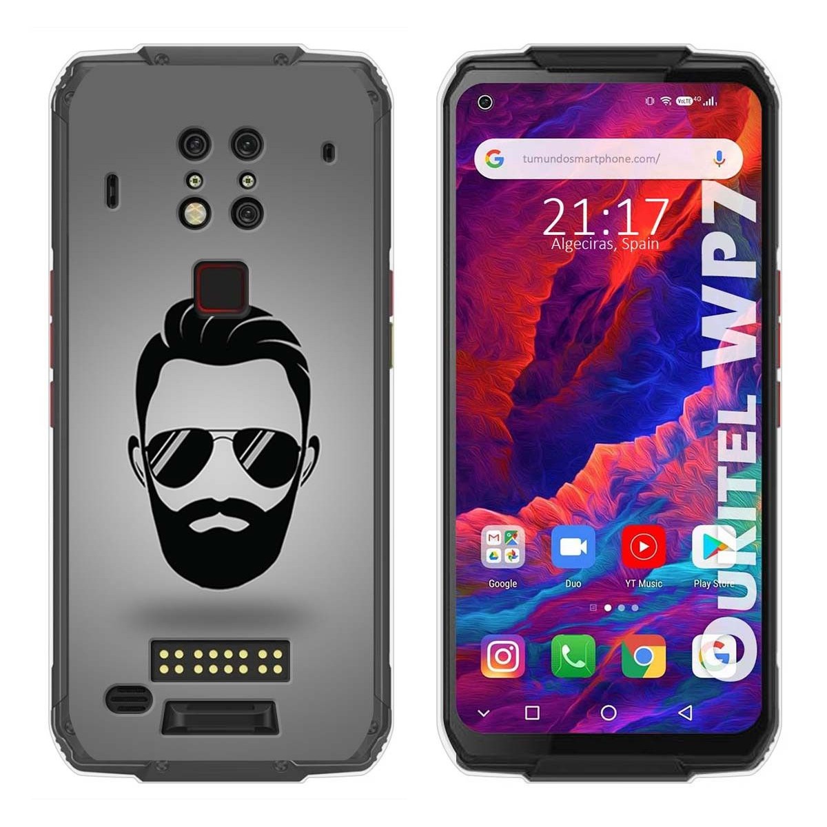 Funda Gel Tpu para Oukitel Wp7 diseño Barba Dibujos