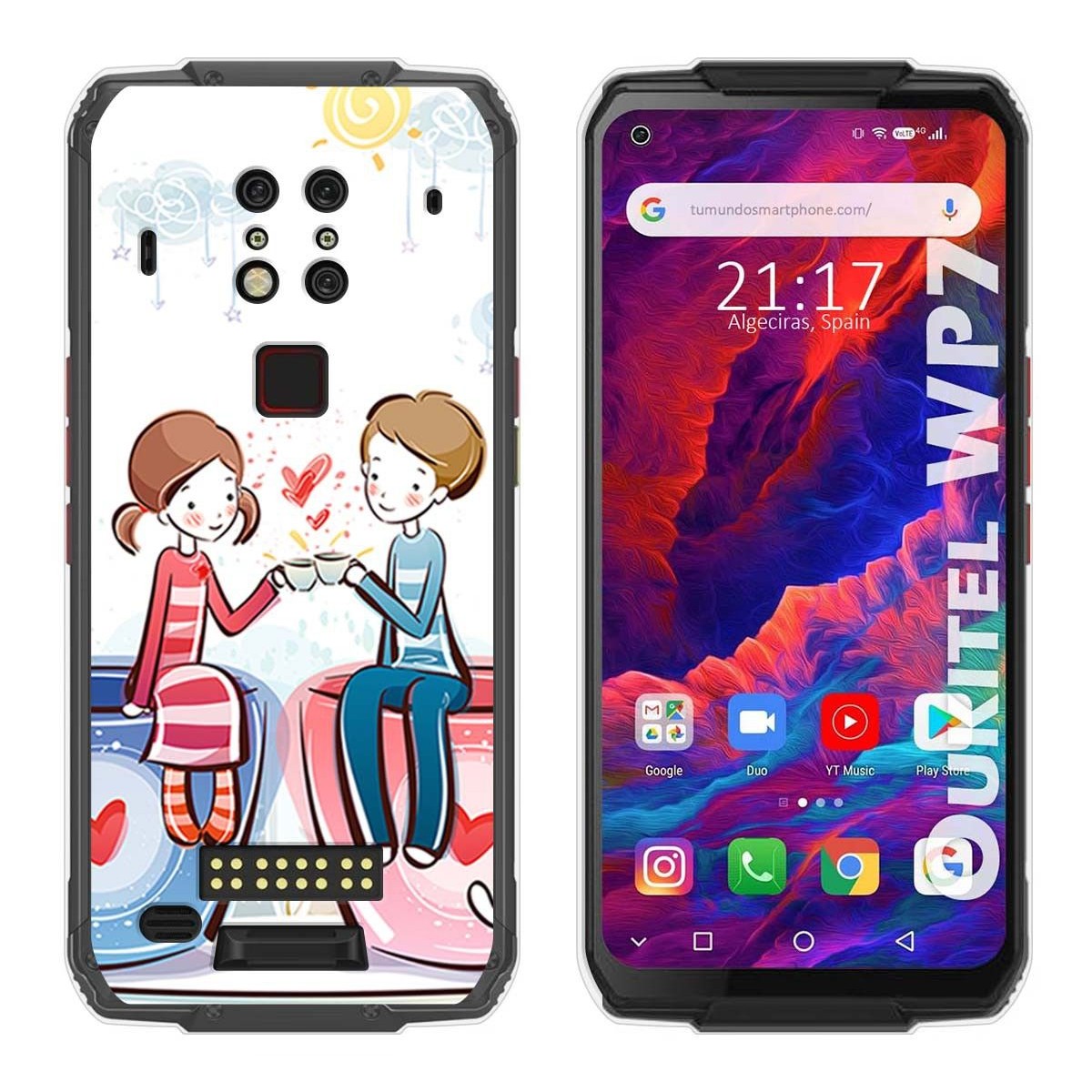 Funda Gel Tpu para Oukitel Wp7 diseño Café Dibujos