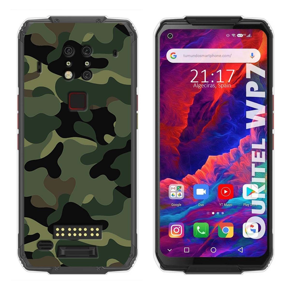 Funda Gel Tpu para Oukitel Wp7 diseño Camuflaje Dibujos