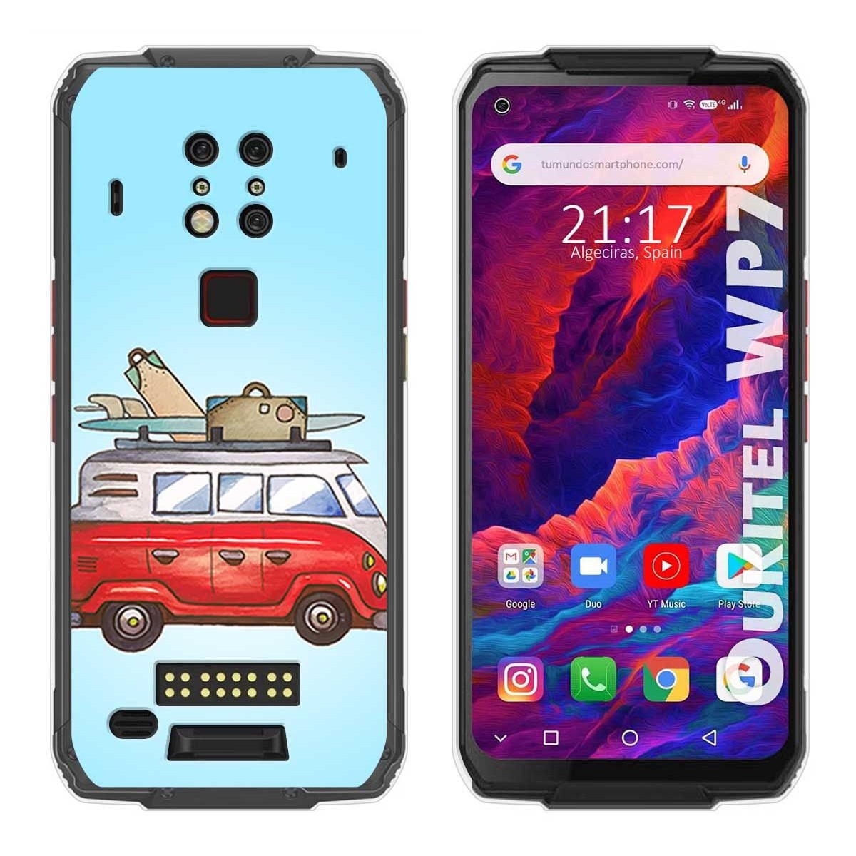 Funda Gel Tpu para Oukitel Wp7 diseño Furgoneta Dibujos