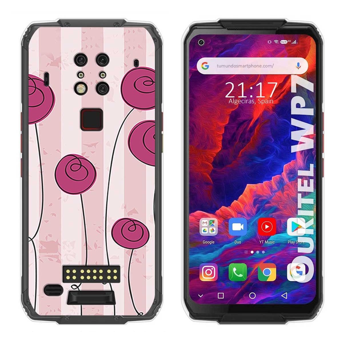 Funda Gel Tpu para Oukitel Wp7 diseño Flores Vintage Dibujos