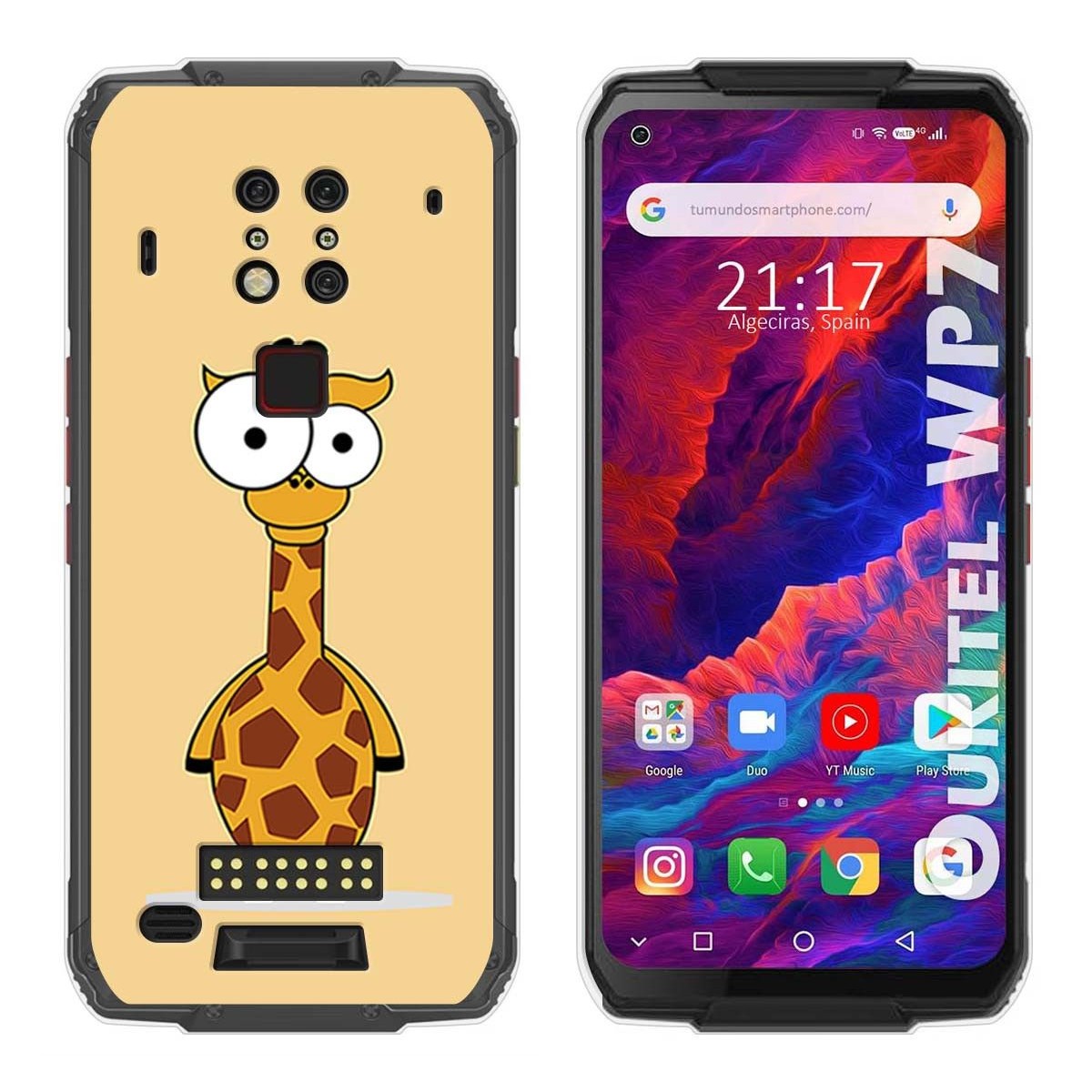 Funda Gel Tpu para Oukitel Wp7 diseño Jirafa Dibujos