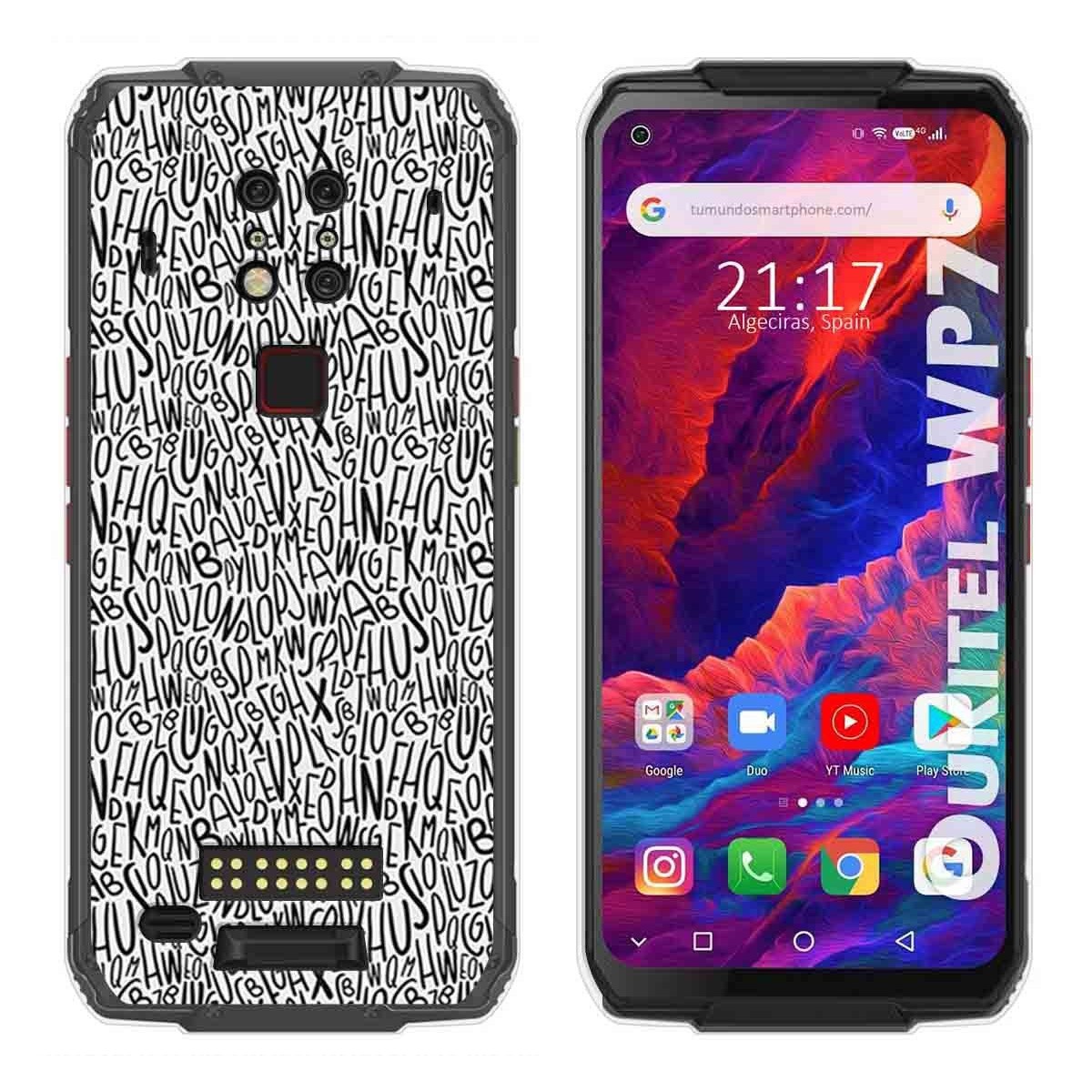 Funda Gel Tpu para Oukitel Wp7 diseño Letras Dibujos