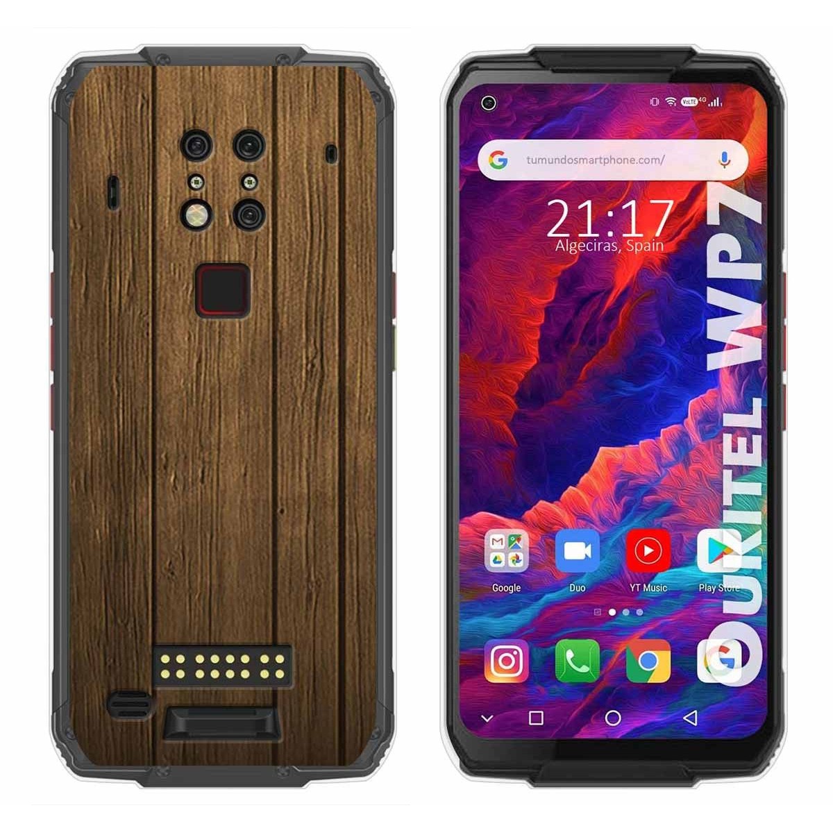 Funda Gel Tpu para Oukitel Wp7 diseño Madera Dibujos