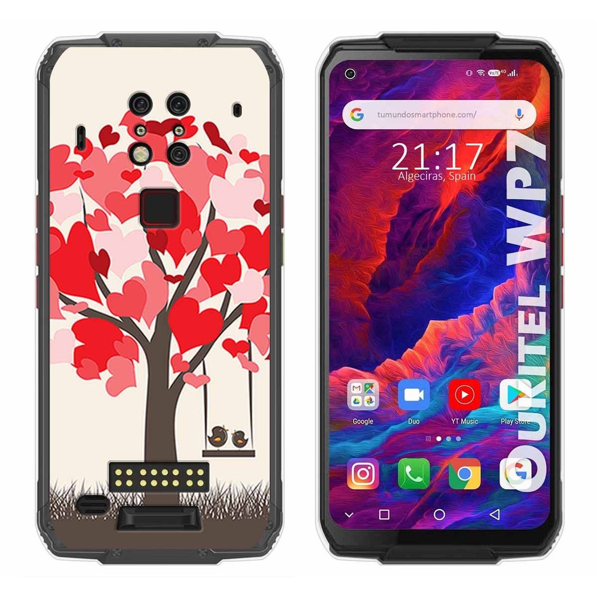 Funda Gel Tpu para Oukitel Wp7 diseño Pajaritos Dibujos