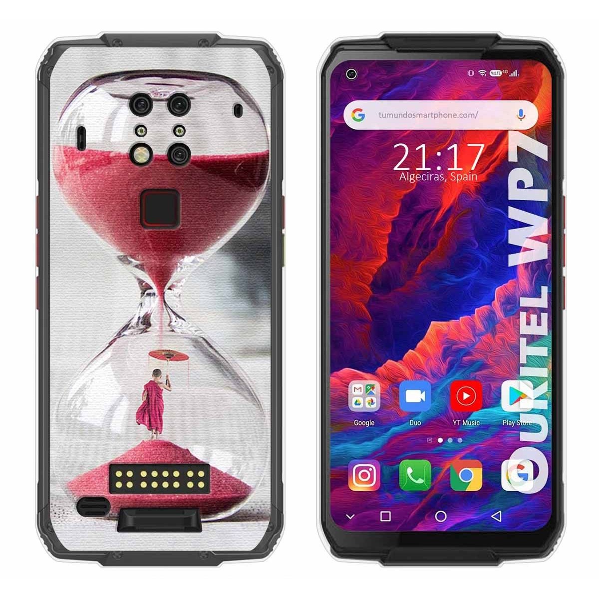 Funda Gel Tpu para Oukitel Wp7 diseño Reloj Dibujos