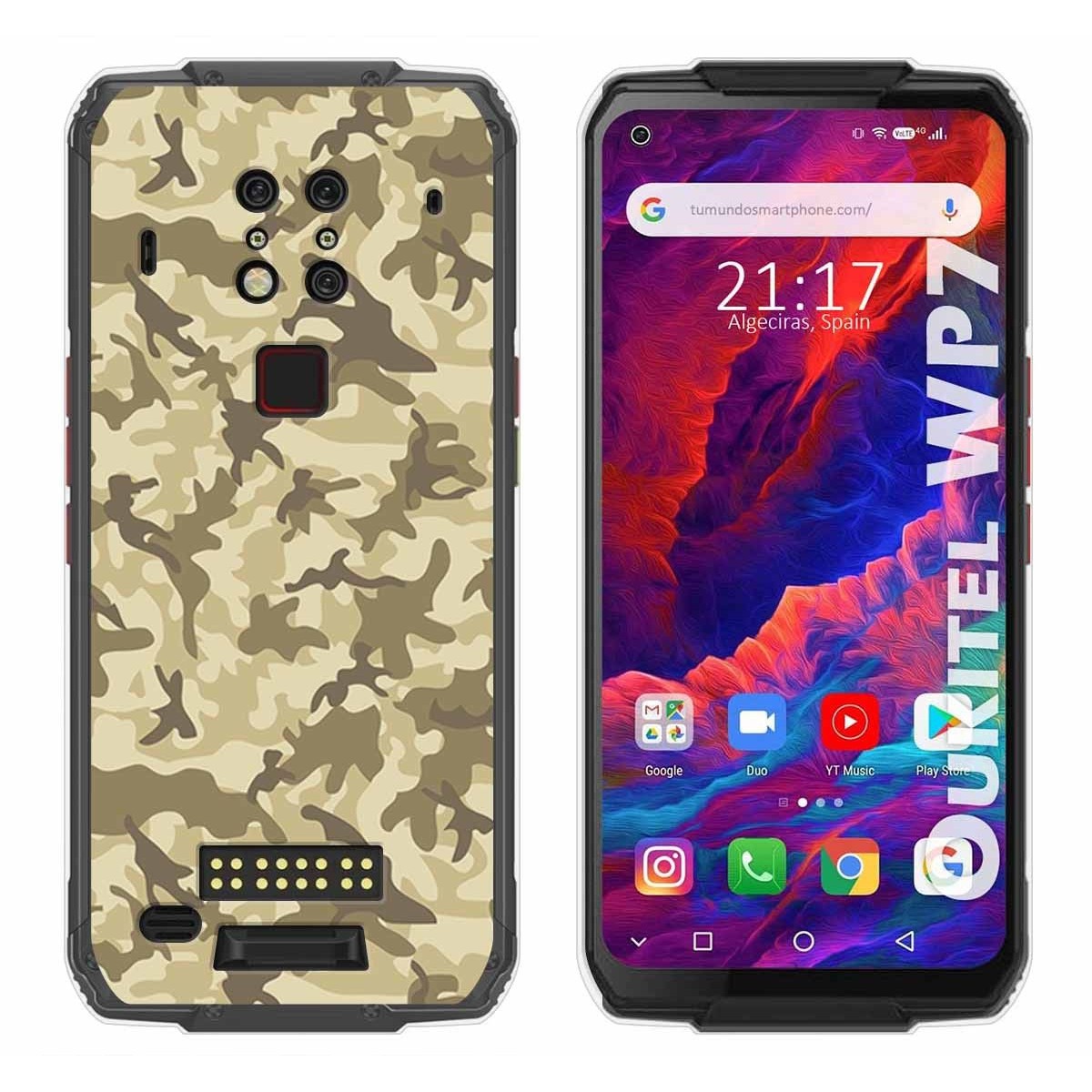 Funda Gel Tpu para Oukitel Wp7 diseño Sand Camuflaje Dibujos