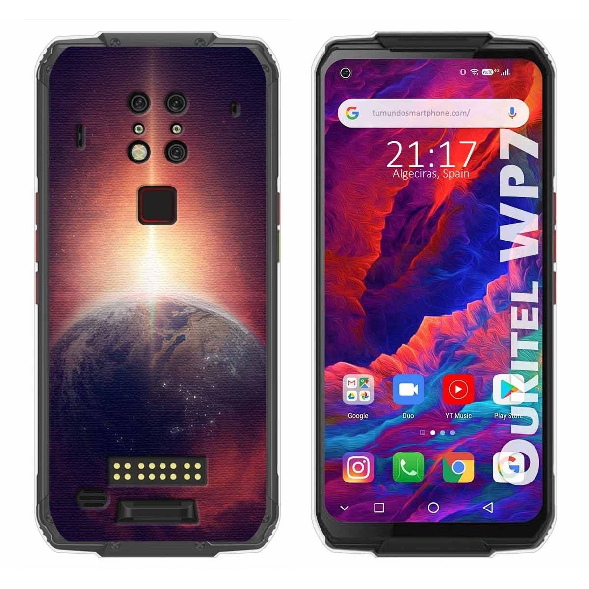 Funda Gel Tpu para Oukitel Wp7 diseño Tierra Dibujos