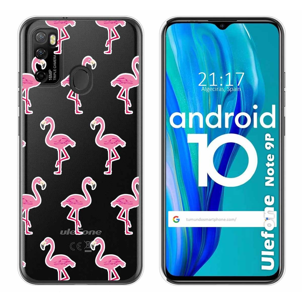 Funda Gel Transparente para Ulefone Armor Note 9P diseño Flamenco Dibujos