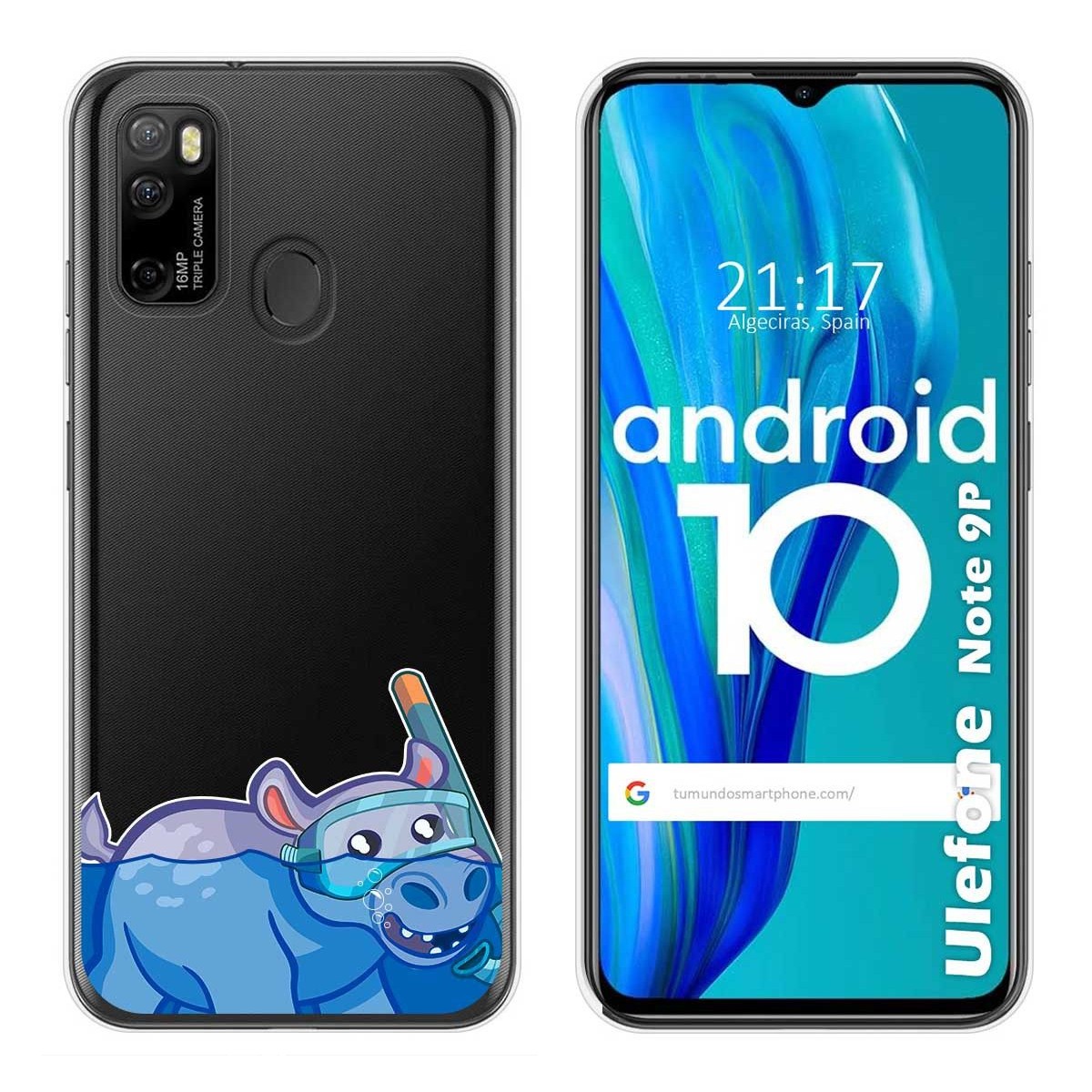Funda Gel Transparente para Ulefone Armor Note 9P diseño Hipo Dibujos