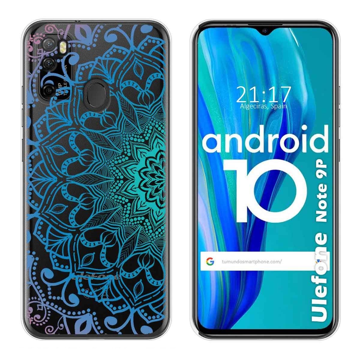 Funda Gel Transparente para Ulefone Armor Note 9P diseño Mandala Dibujos